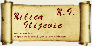 Milica Ilijević vizit kartica